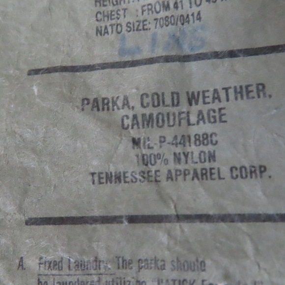 US Military Parka Cold Weather Camouflage Jacket MIL-P-44188C L/Regular issued - Picture 8 of 8